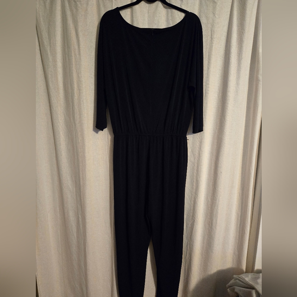 Nina Leonard Jumpsuit, XL, Black